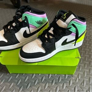 Jordan Kids' Black, White, and Neon Sneakers. Nike. Converse x2